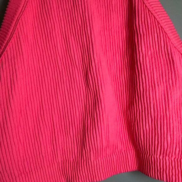 Aerie Hot Pink Ribbed High Neck Crop size M - Picture 4 of 4